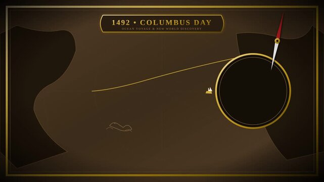 Columbus Nautical Map Animation 4K Abstract Background