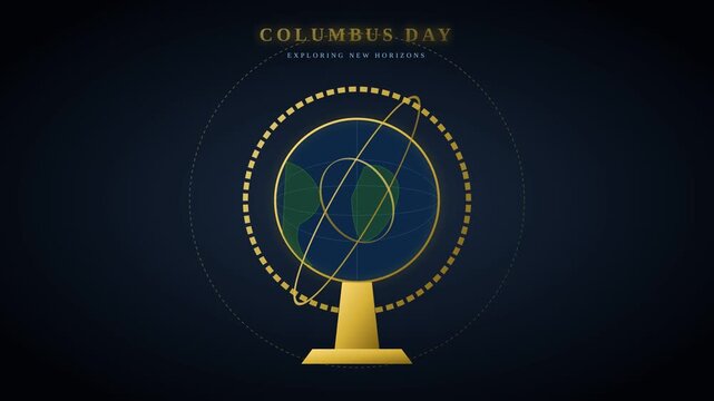Columbus Armillary Sphere 4K Motion Graphic Animation