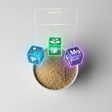 fertilizer granules with nutrient blocks phosphorus potassium magnesium