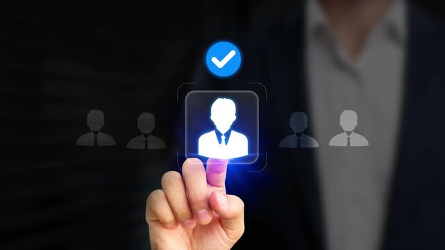 Human Resource Management Concept. HR Choosing Best Candidate to Join the Team. Headhunting, Employee Selection, Recruitment, Talent Acquisition, Hiring Process, Strategy, Workforce Planning. 4K Video