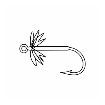 Fly fishing lure hook with simple hackle feathers