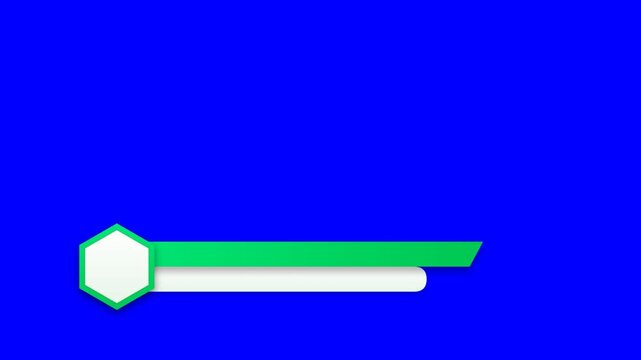 Modern green lower third with a hexagonal frame