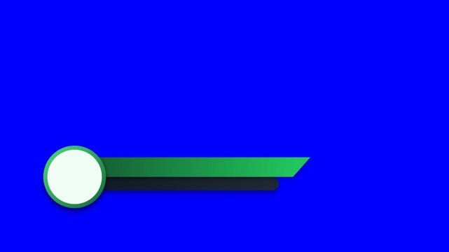 Green lower third banner with circular logo area