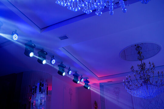 Colorful light show at luxury event celebration, vibrant night party and entertainment concert concept