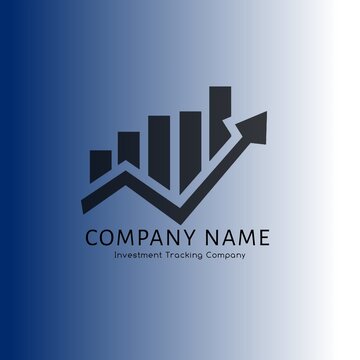  Financial growth bar chart and upward arrow logo template with placeholder text