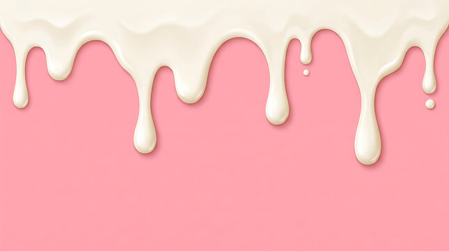 Abstract white liquid drip border overlaying a pastel pink backdrop with clean modern graphic vector style.