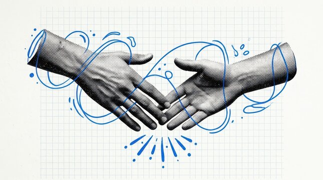 Illustration of two hands reaching out to each other