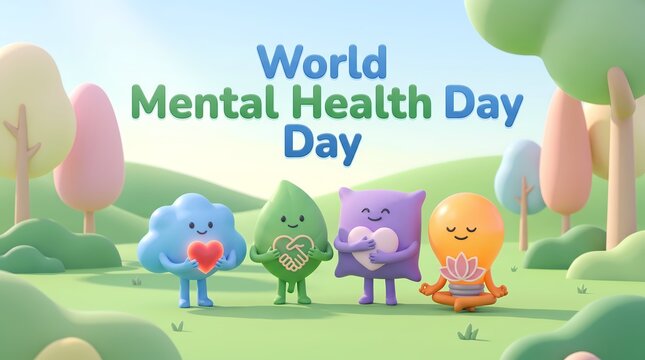 Creative Mental Wellness Illustration Banner for Emotional Well-being Support