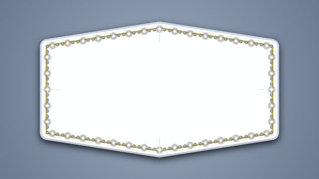 Pearl frame border with gold chain luxury design