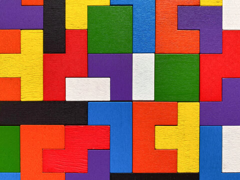 Abstract Colorful Geometric Wooden Blocks Background suitable for design, branding, presentations and creative layouts.
