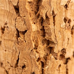 Fototapeta premium Close up macro detail of natural brown cork material surface texture