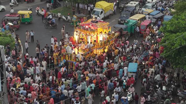 18th July 2026 : Aerial View of Jagannath Rath Yatra Procession in Bhopal, India