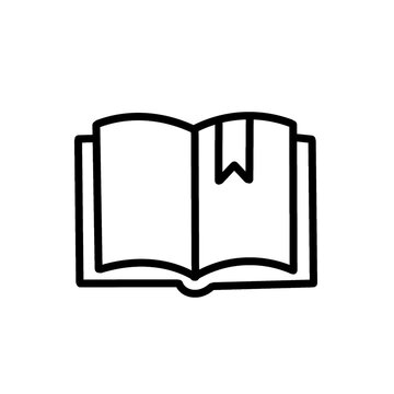 Open Book with Bookmark Line Icon Vector