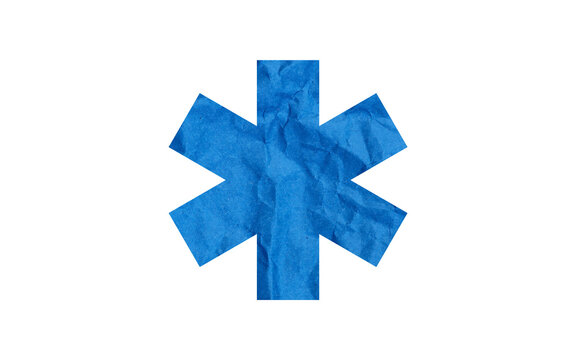 Blue Star of Life Medical Symbol Isolated on White