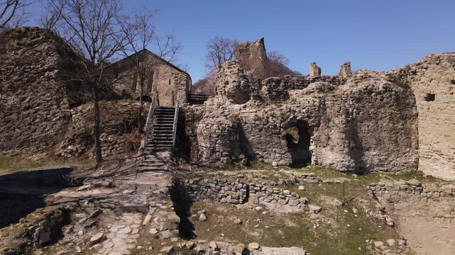 Ancient stone ruins of Ujarma Fortress in Georgia. Ancient, historic place