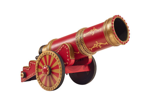 Vintage Circus Cannon Performance Prop Isolated on Transparent Background