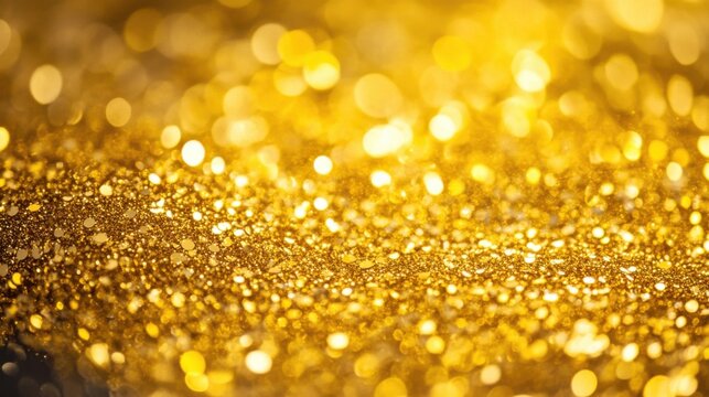 Sparkling Golden Glitter Abstract Background