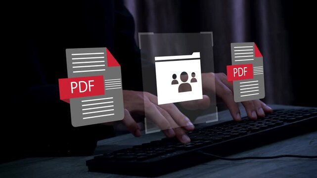 Secure document management system with encrypted data storage, protected digital files and cybersecurity technology for enterprise information security.