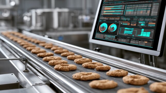 Automated food production line with digital monitoring