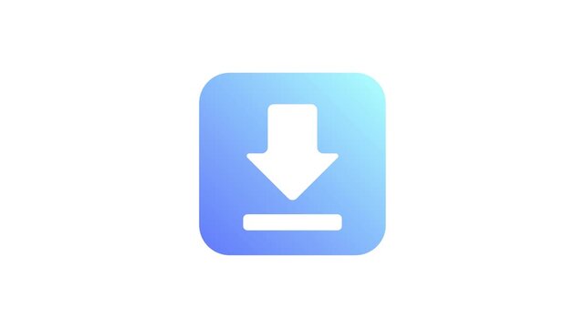 Sleek, modern download icon featuring a clear downward arrow and line, set within a soft gradient square for digital interface elements, symbolizing data retrieval and file transfer actions