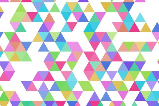 Colorful geometric pattern with triangles on a white background