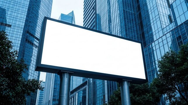 Digital light box display screen for OOH media 12 sheet outofhome with a large horizontal blank advertising poster billboard banner mockup in an urban city setting