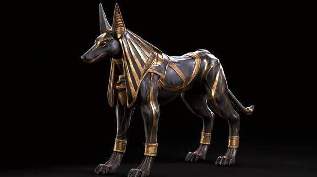 Anubis god of death statue representing egyptian mythology