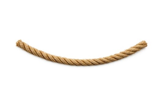 Curved brown rope isolated white