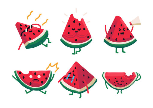 Hand drawn Watermelons Activity Illustration