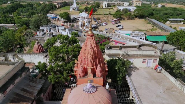 Aerial View of Brahma Temple in Pushkar, Rajasthan, India