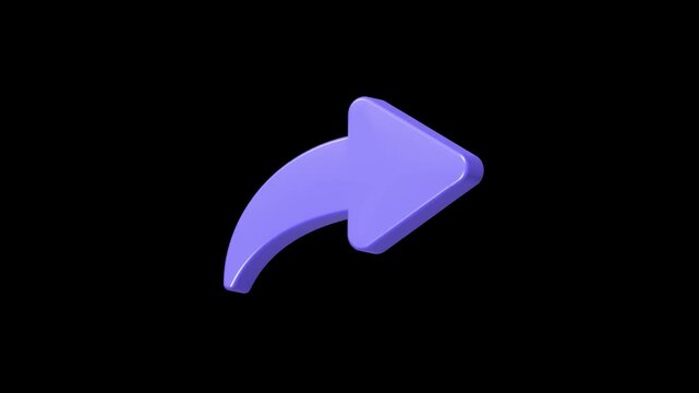 Motion 3D curved arrow pointing up and to the right, commonly used as a share or forward icon