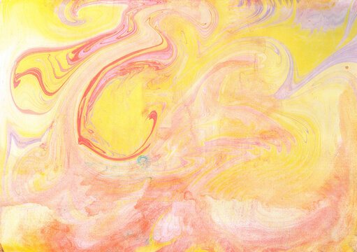 Abstract watercolor background of fire red yellow waves