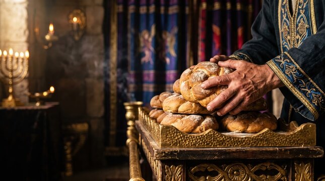 Priest Taking the Bread of the Presence &mdash; Biblical Story of David and Ahimelech from the Old Testament