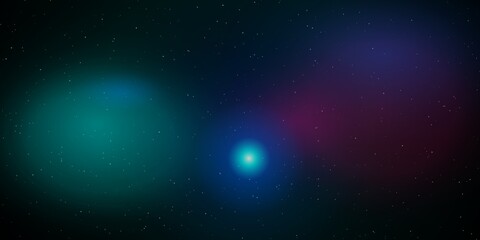Colorful glowing nebula in the dark starry outer space © Mohammad