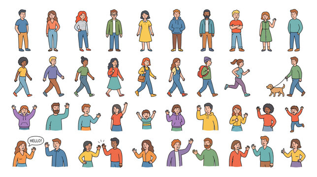 Diverse Group of People Characters Collection