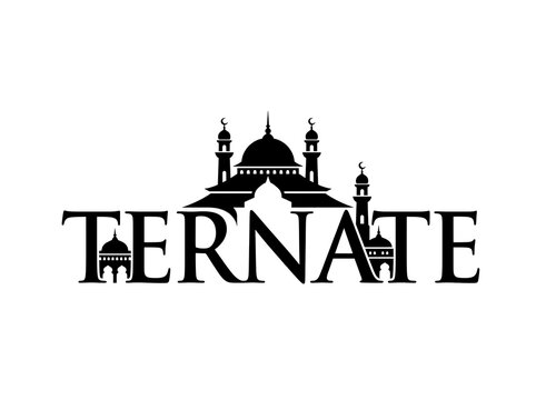 Ternate City Logo with Islamic Mosque Silhouette
