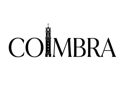 Coimbra City Logo with University Clock Tower Silhouette