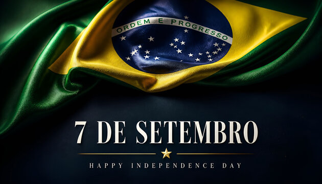 7 de Setembro Happy Independence Day Brazil Silk Flag Banner