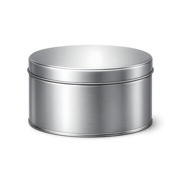 Round metal tin container for cream or balm cosmetic product packaging transparent PNG mockup with container packaging cosmetic skincare template isolated transparent PNG mockup