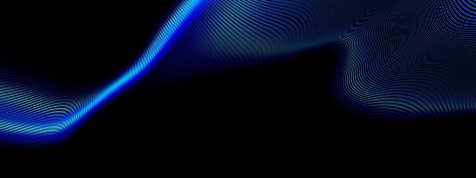 abstract technology particles lines mesh on black background