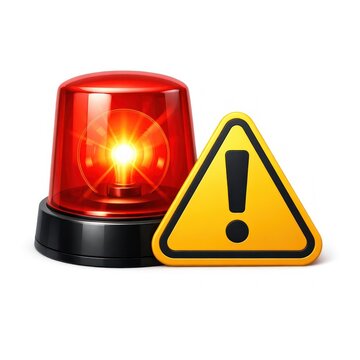 Alert symbol with warning sign.