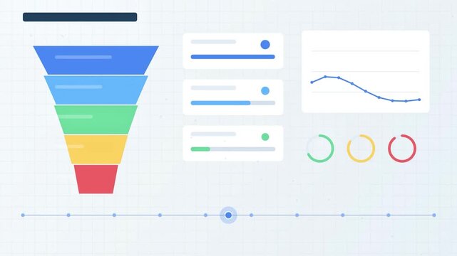 Animated Sales Funnel Chart with Business Analytics Dashboard and Data Visualization