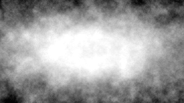 Dark smoke fog vignette frame isolated on transparent background. Black grey mist border with soft hazy gradient texture. Atmospheric overlay with transparent center copy space for design. Smoke PNG