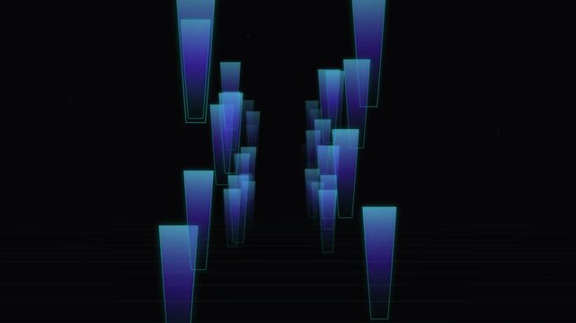 Futuristic Blue Neon Geometric Abstract Motion Background