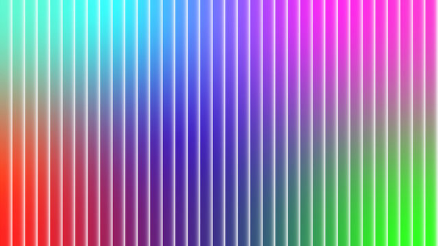 A vibrant digital background featuring vertical parallel gradient stripes that shift through a full spectrum of vivid rainbow colors