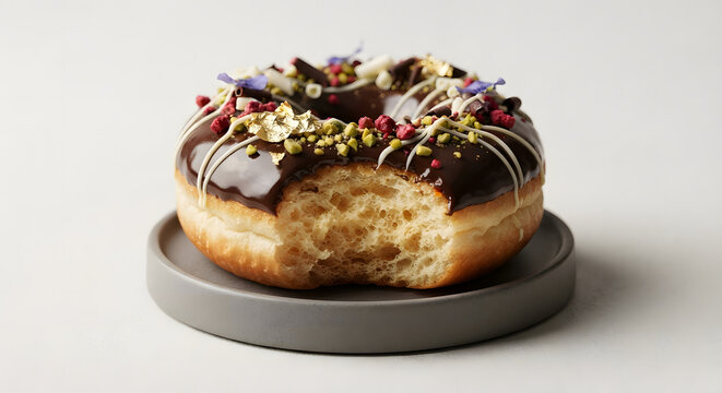 donut with chocolate glassed