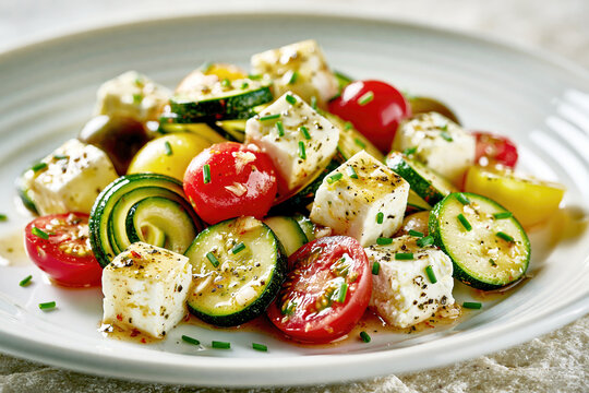 Kimchi Pickled Zucchini and Tomato Salad &ndash; AI Generative