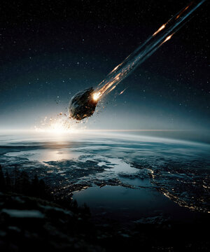 Asteroid Impact on Earth from Space &ndash; AI Generative