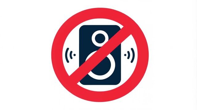 No sound icon with speaker and red forbidden sign indicating silence or mute.