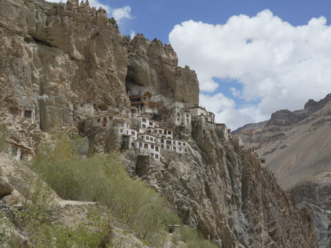 Phugtal Monastery Built into a Cliff in Zanskar Valley, Ladakh, India